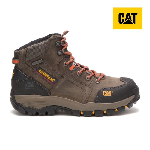 Pánské Pracovní Boty Caterpillar Navigator Mid Waterproof Steel Toe Hnědé (CZ-9BMP)